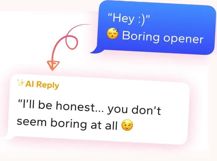 A boring opener next to the reply WingAI writes instead